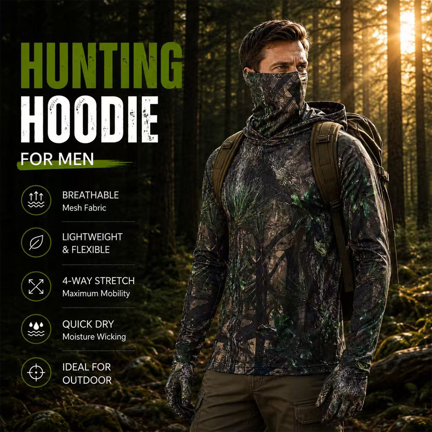 Fishing Hoodie - Jersey for Fishing Material Men's UV