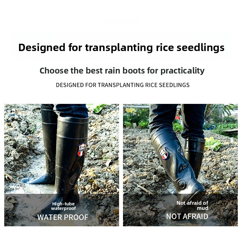 Comfortable High-Tube Rain Boo - Fishing Boots のレビューと価格