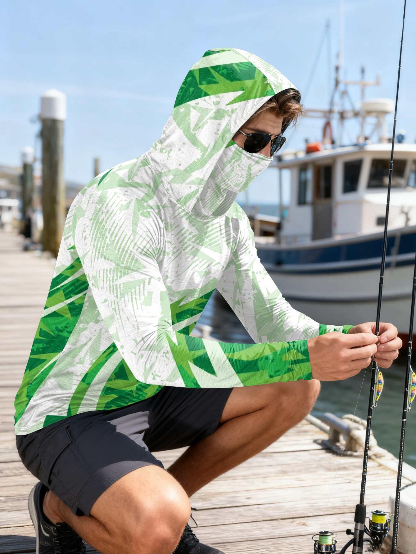Men's Fishing Hooded Long-Slee - Fishing Shirt Uv Protection のレビューと価格